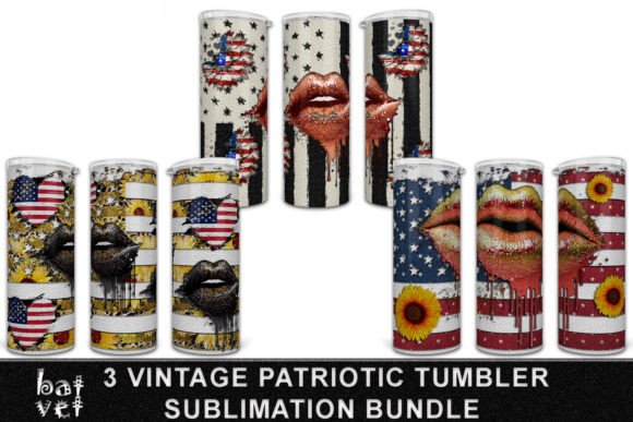 Download Vintage Patriotic Tumbler PNG Bundle - Vintage patriotic Collection