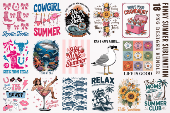 Download Funny Summer Sublimation Designs Bundle - Sublimation designs Collection
