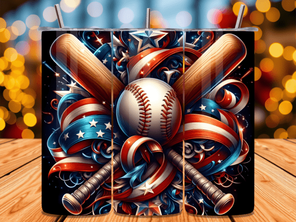 Download Vintage Patriotic Baseball Tumbler Wrap - Vintage patriotic Collection