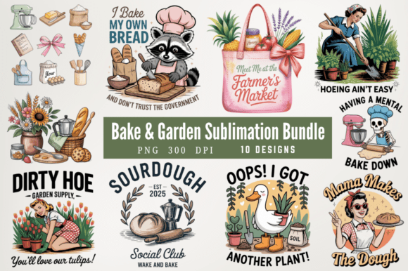 Download Bake &amp; Garden Sublimation Designs Bundle - Sublimation designs Collection
