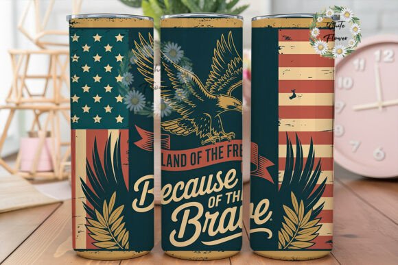 Download Vintage Patriotic Eagle Tumbler Wrap PNG - Vintage patriotic Collection
