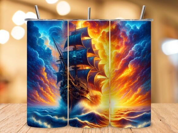 Download Pirate Ship Adventure Scene Tumbler Wrap - Adventure scene Collection