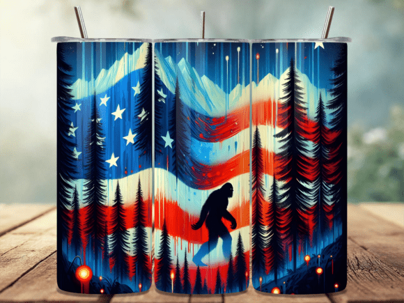 Download Vintage Patriotic Bigfoot Tumbler Wrap - Vintage patriotic Collection