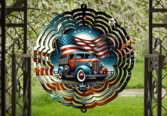 Download Vintage Patriotic Truck Wind Spinner - Premium Bundle